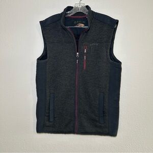 Orvis Charcoal Vest with Burgundy Details